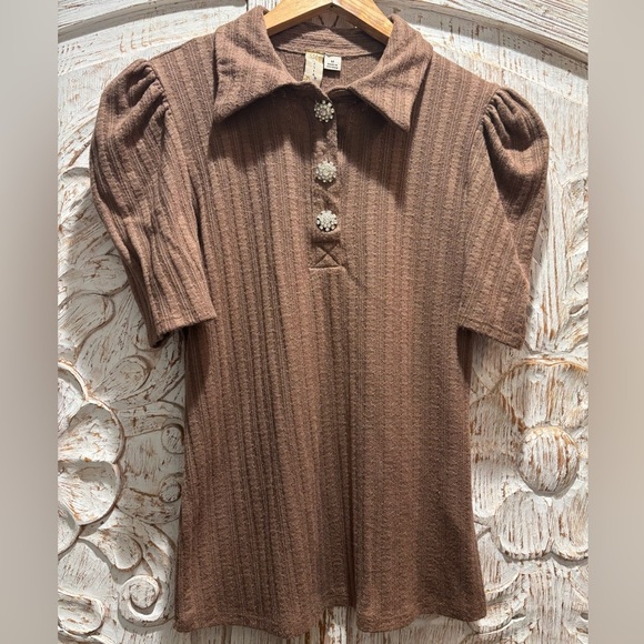 Misa Decorated Button Collared Sweater EUC - Picture 1 of 3